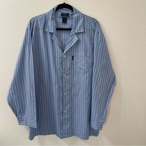 Izod sleepwear shirt blue striped large